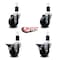 Service Caster 3.5'' Hard Rubber Wheel Swivel 1-1/2'' Expand Stem Caster Set 2 Brakes, 4PK SCC-EX20S3514-HRS-2-PLB-2-112 - alternate 2